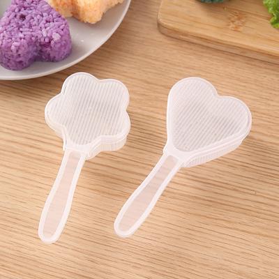 1 Set Rice Ball Molds Healthy And Safety Flower Shape Heart Shapes Transparent Non-sticky Making Rice Balls Lightweight Food Grade Rice Molds Kitchen