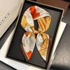 Fashion Maple Leaf Printed Designer 70Cm Square Silk Women's Scarf Satin Scarves Shawl Headband Bandana Hijab Wrap
