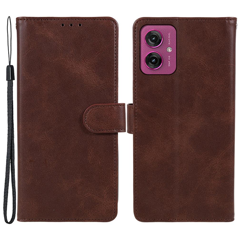 For Motorola Moto G55 5G Case PU Leather Wallet Protective Phone Cover Calf Texture