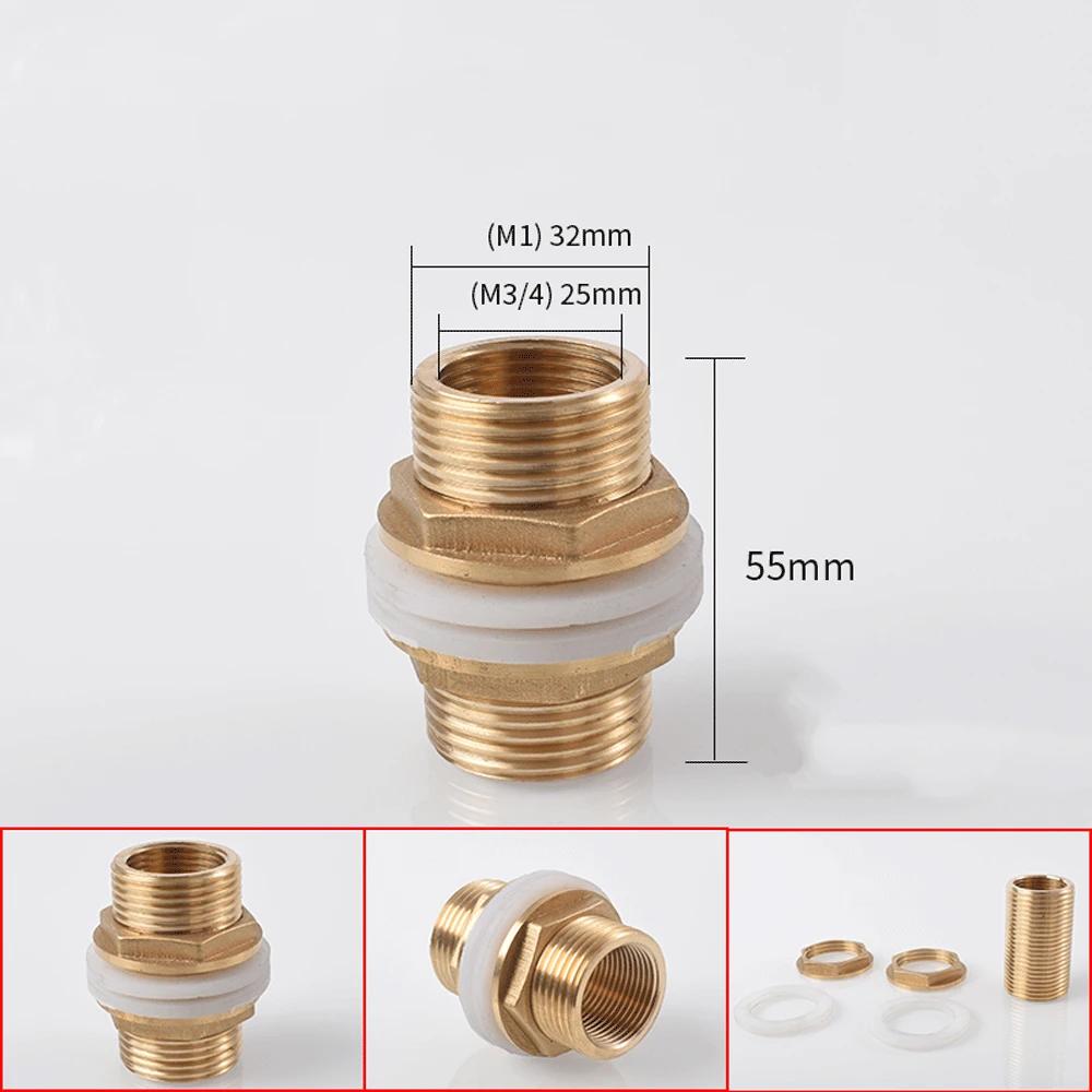 1/8" 1/4" 3/8" 1/2" 3/4" BSPP Male Full Thread Barrel Nipple Bulkhead Brass Connector Water Tank Fitting