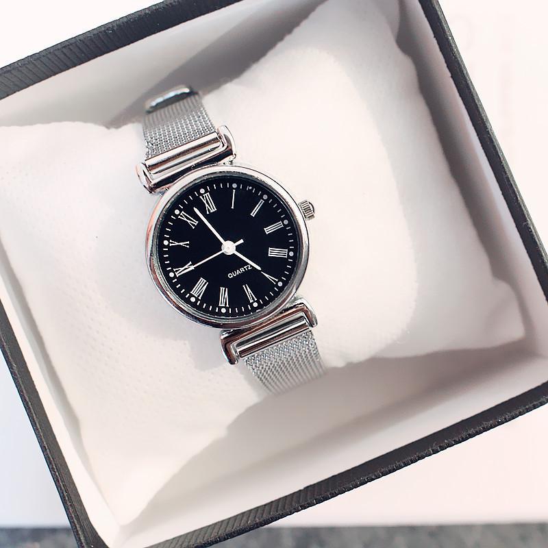 Europäischer & Amerikanischer Retro-Trend Damenarmbanduhr - Schlichtes, kleines rundes Design für Studentinnen