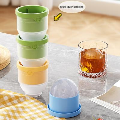Yousheng 4Pcs Silicone Ice Ball Mold Round Ice Cube Tray BPA-free Easy Release Sphere Ice Maker for Whiskey Cocktails