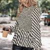 Fashionable and Casual Temperament Autumn Women's Long-sleeved Wave Print Wrap Shirt Women