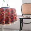 Kitchen Dinning Wrinkle Free Cotton Linen Farmhouse Round Table Cloth