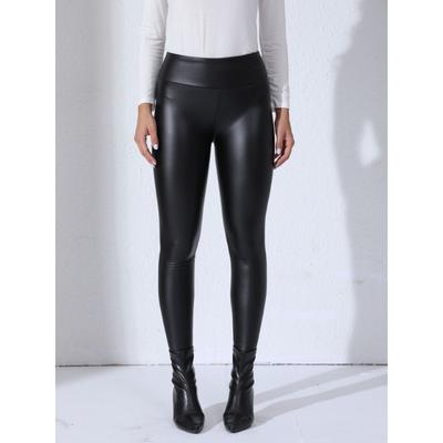 Women's High Waist Metallic Shiny Leggings Stretchy Slim Fit Ankle-Length Pants