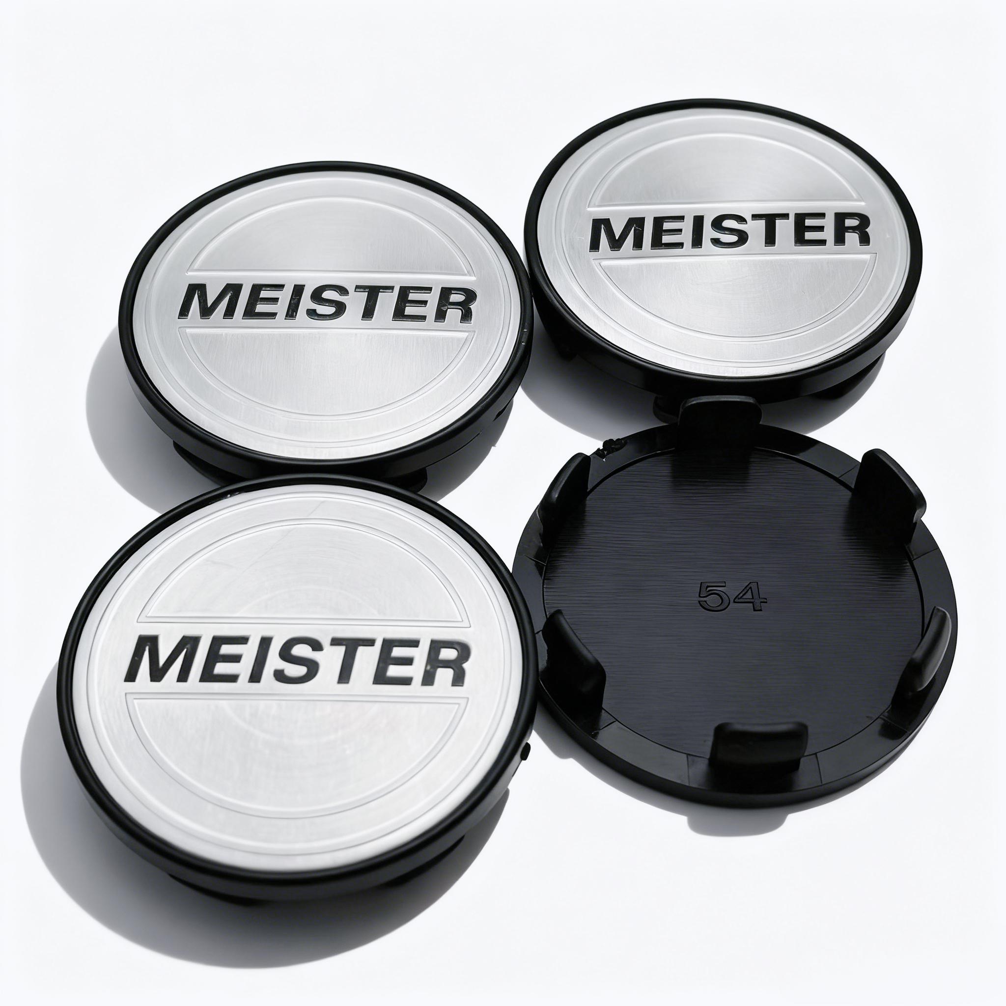 

4pcs JDM W Work MEISTER Logo Emblem Car Wheel Center Caps 54MM Clips 49MM Wheels Hub Dust Cap Rim Hubcaps Cover Car Accessories MEISTER Badge&4pcs 54 Wheel Caps