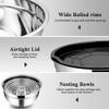 Mixing Bowl Set of 5, Stainless Steel Metal Nesting Salad Bowl with Lid Set, Non-Toxic & Durable, Airtight Lid & Easy Clean