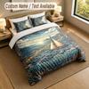 Adventure Journey Theme Personalized 3Pcs Bedding Set Custom Text & Name 1 Sheet 2 Pillowcases Household Bedding 1pc