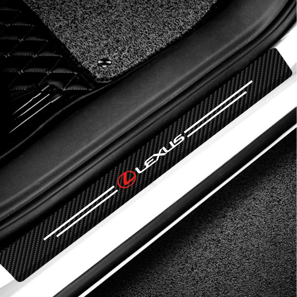 4Pcs Car Logo Threshold strip Auto Door Sill Pedal Sticker Interior Accessories For Lexus LS LC IS350 ES300h ES300 IS250 IS220d