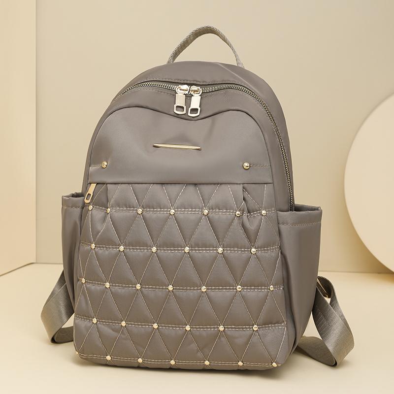 Rhomboid Stickerei Rucksack Damen Rucksack Große Kapazität Wasserabweisender Reiserucksack