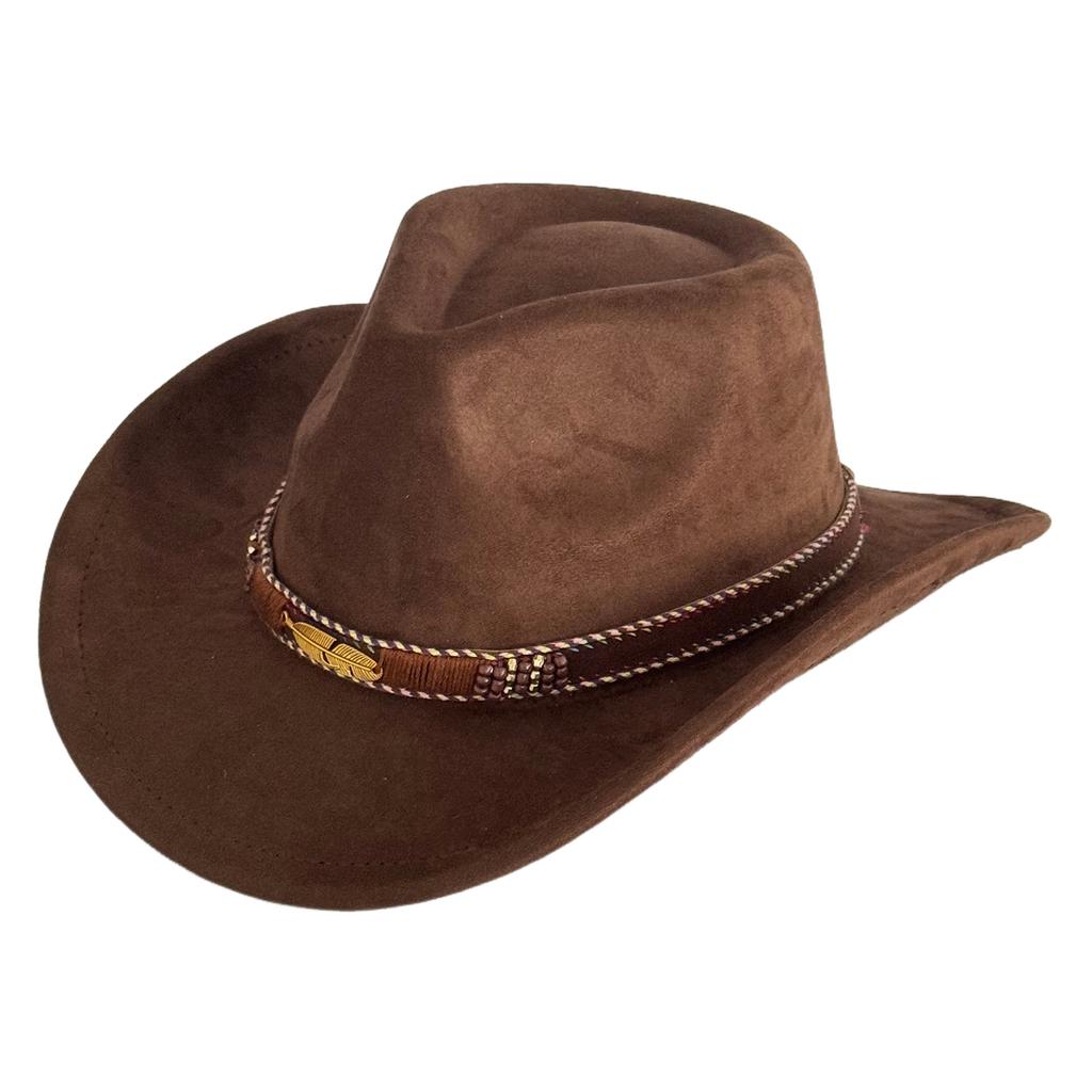Hot-selling retro bull's head big-brimmed top hat, European and American suede western cowboy hat, men's temperament jazz hat