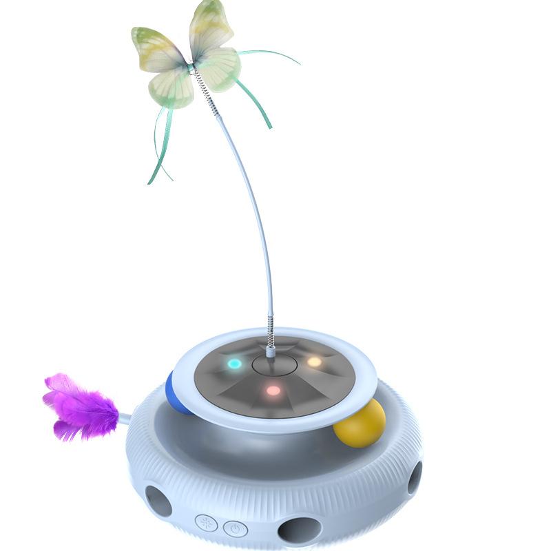 New Multi-functional Electric Cat Toy Self-hi To Relieve Boredom Automatic Intelligent Cat Teaser Cat Turntable To Tease Cats