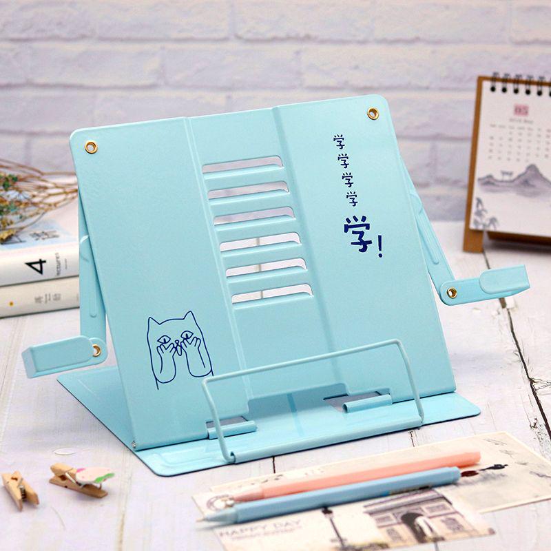 Verstellbarer Schreibtisch-Buchständer mit Buchstützen und Klemmen für Schüler