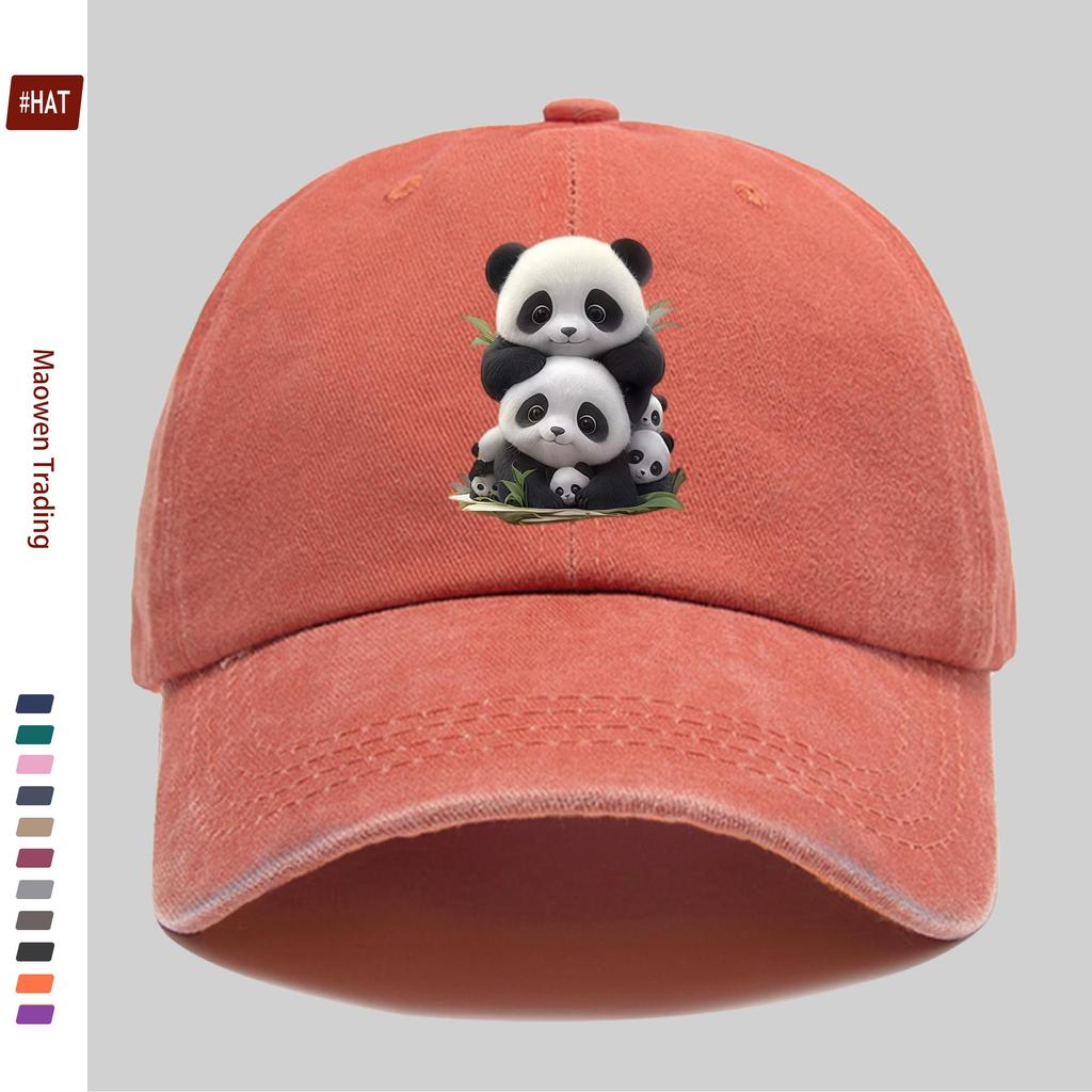 pc Cute Panda Print Baseball Cap Fashionable Trendy Design Sun Hat Truck Driver Decor Hat Adjustable Strap Papa Cap Street