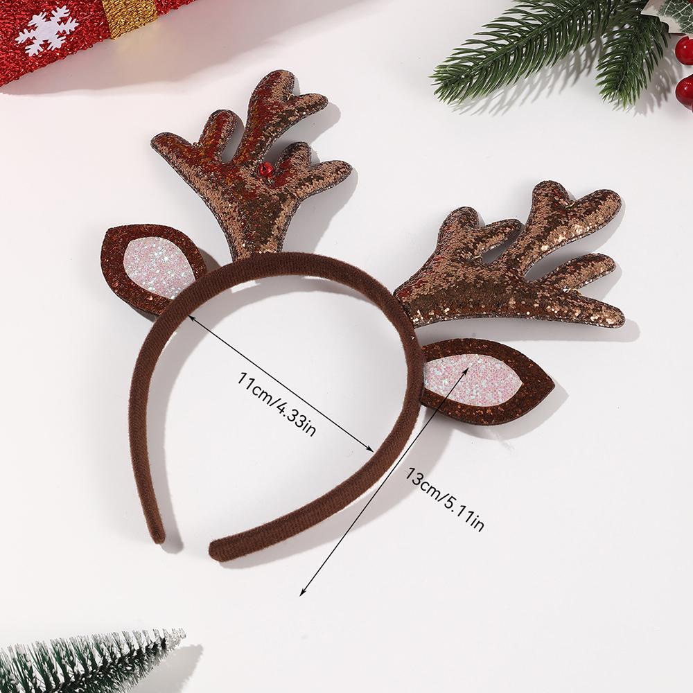 Sequins Reindeer Antler Hairband Hair Hoop Cosplay Headdress Christmas Dress Up Hair Accessory Prop 2025 Christmas Decoration