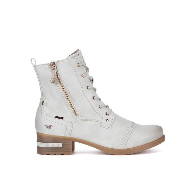 Mustang 1229-513 White Ankle Boots