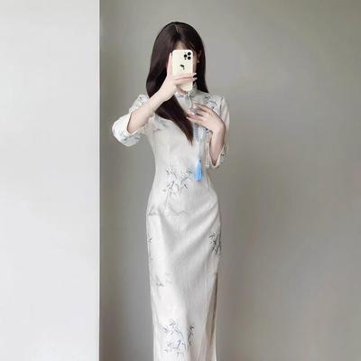 Cheongsam 2025 Elegant High-End Autumn/Winter Women's Dress - Modern Chinese Style