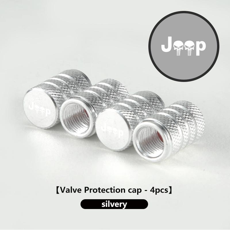4pcs Car Wheel Tire Valve Cap Stem Cover Auto Accessories For Jeep Grand Cherokee Patriot Renegade Compass Wrangler AMY1