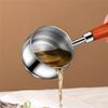 Stainless Steel Milk Pot  Oil Pan Small  Pot Saucepan Wood Handle Long Handle Pot Butter Handmade Jug Heated Coffee Cookware