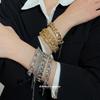Elegant Four-Piece Metallic Chain Bracelet Set for Women - Stylish, Versatile, High-End Jewelry