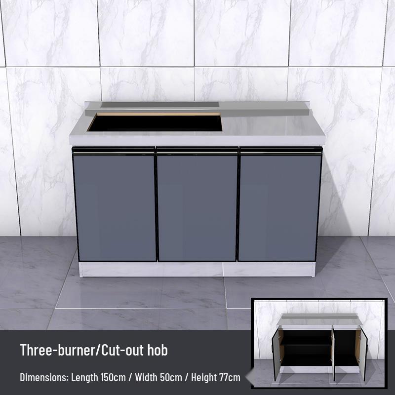 2-Meter Stainless Steel Waterproof Kitchen Cabinet with Sink for Household or Rental Use