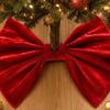 Red Bow Design Bow Tree Skirt Carpet 1pc Set Tree Base Cover Christmas Tree Skirt  Winter Season