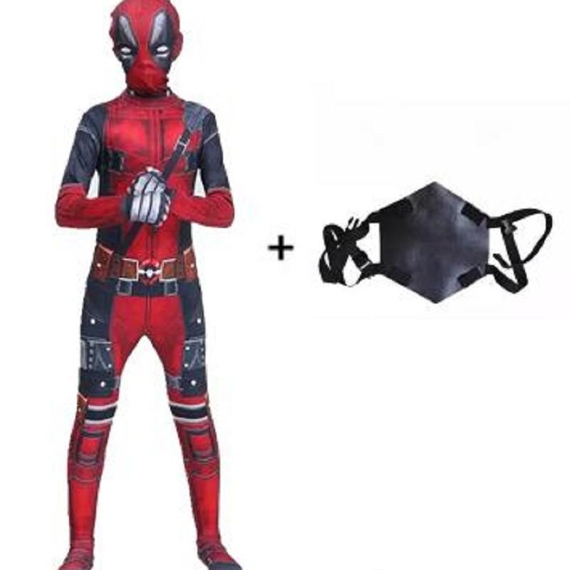 Spooky Holiday Superhero Deadpool Cosplay Suit Jumpsuit Backpack Fantasy Movie Character Mask Tights Featuring Sword Plus Pouch Holiday Collection