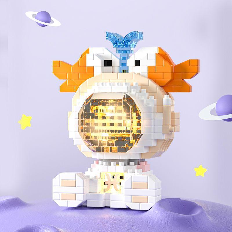 12 Zodiac Signs Assembled Building Blocks Small Particles Educational Toy Gifts