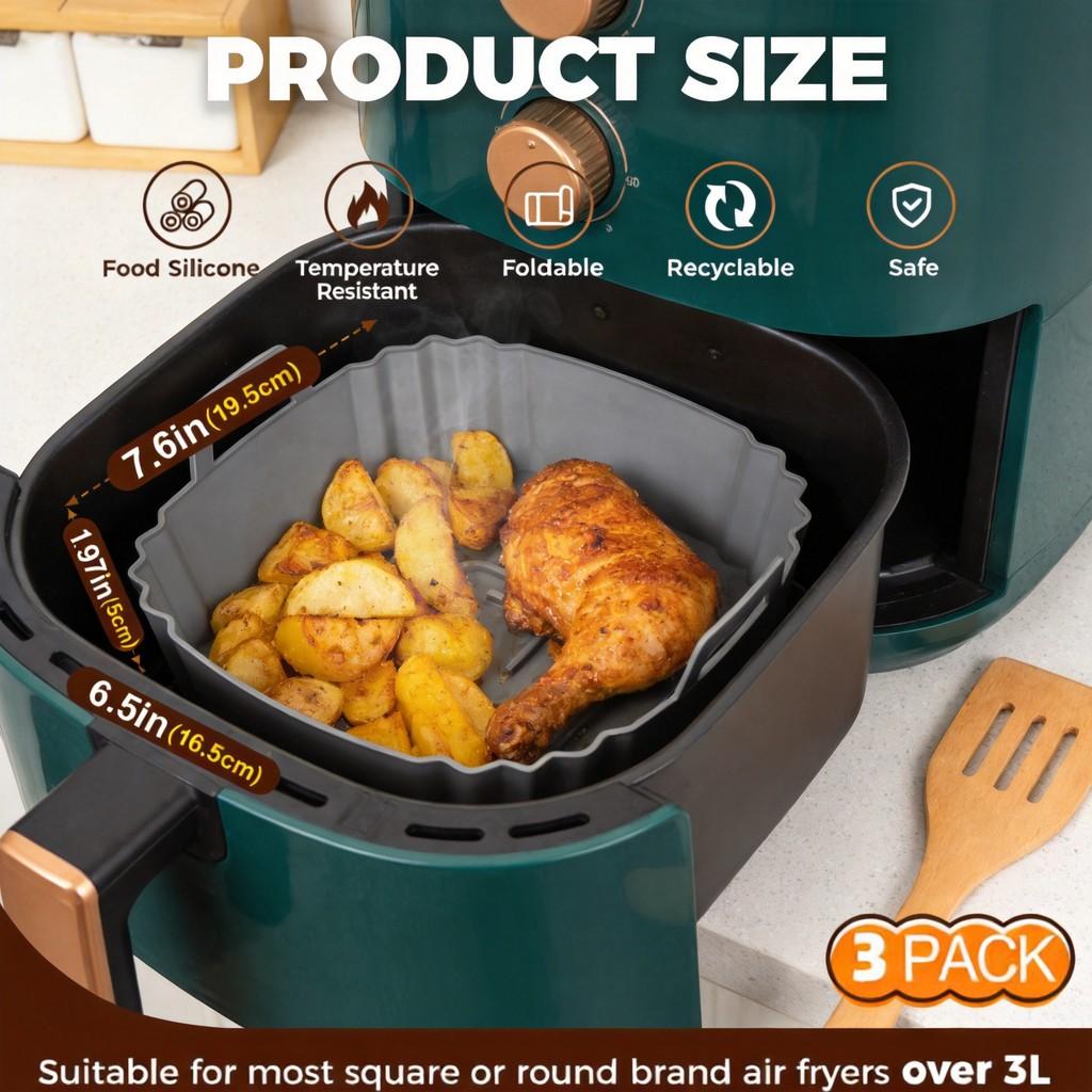 Air Fryer Silicone Baking Mat Set With Nonstick Surface For Easy Cooking And Cleanup