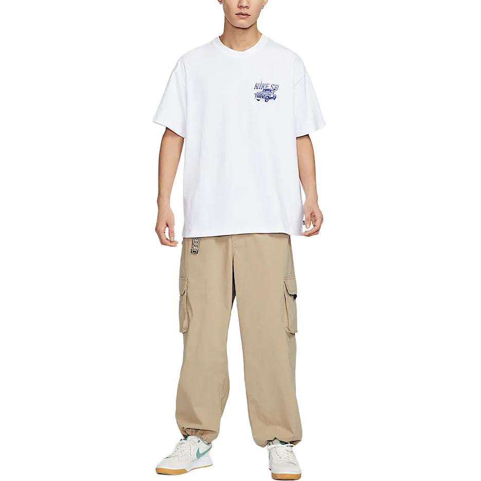 Nike SB Logo Loose Fit Skateboard T-Shirt Men Tops White HJ0821100