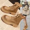 Martin Boots Women's 2025 Spring and Autumn New British Style Leather Explosion Super Fire Short Boots Thick-soled Inner Heightening Locomotive Boots