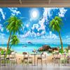 3D Schöne Palm Beach Tapete Küstenlandschaft Tapete Wohnzimmer Schlafzimmer Hintergrund Strand Wandbild