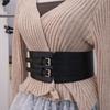 Adjustable Corset Belt Solid Color Wide Waist Corset Punk PU Cummerbunds  Dress