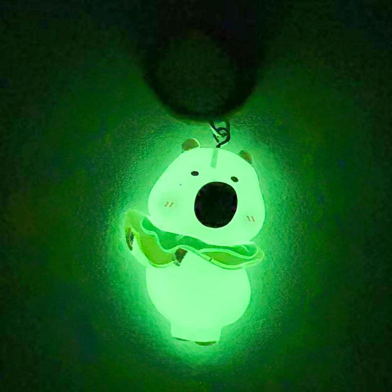 Glow-in-the-Dark Capybara Resin Keychain for Backpacks
