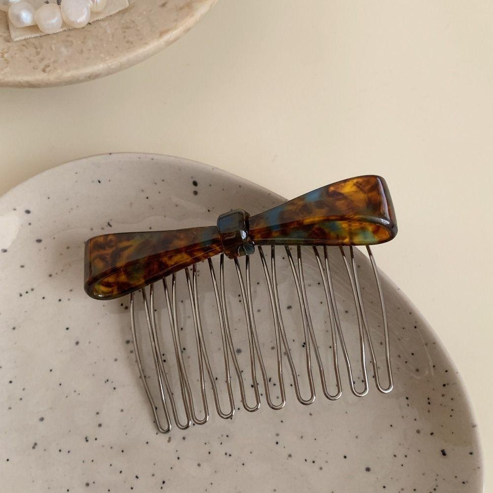 Styling Tools Acetate Hair Side Clip 10 Teeth Bowknot Hairpins Inverted Insert Hair Combs Fashion Accessory