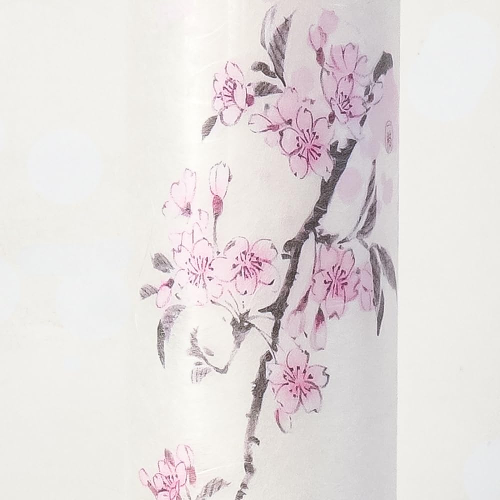 Bon Festival Lantern No. 2902S Cherry Blossom Cordless Japanese Lantern, Modern Cordless Double-Layered