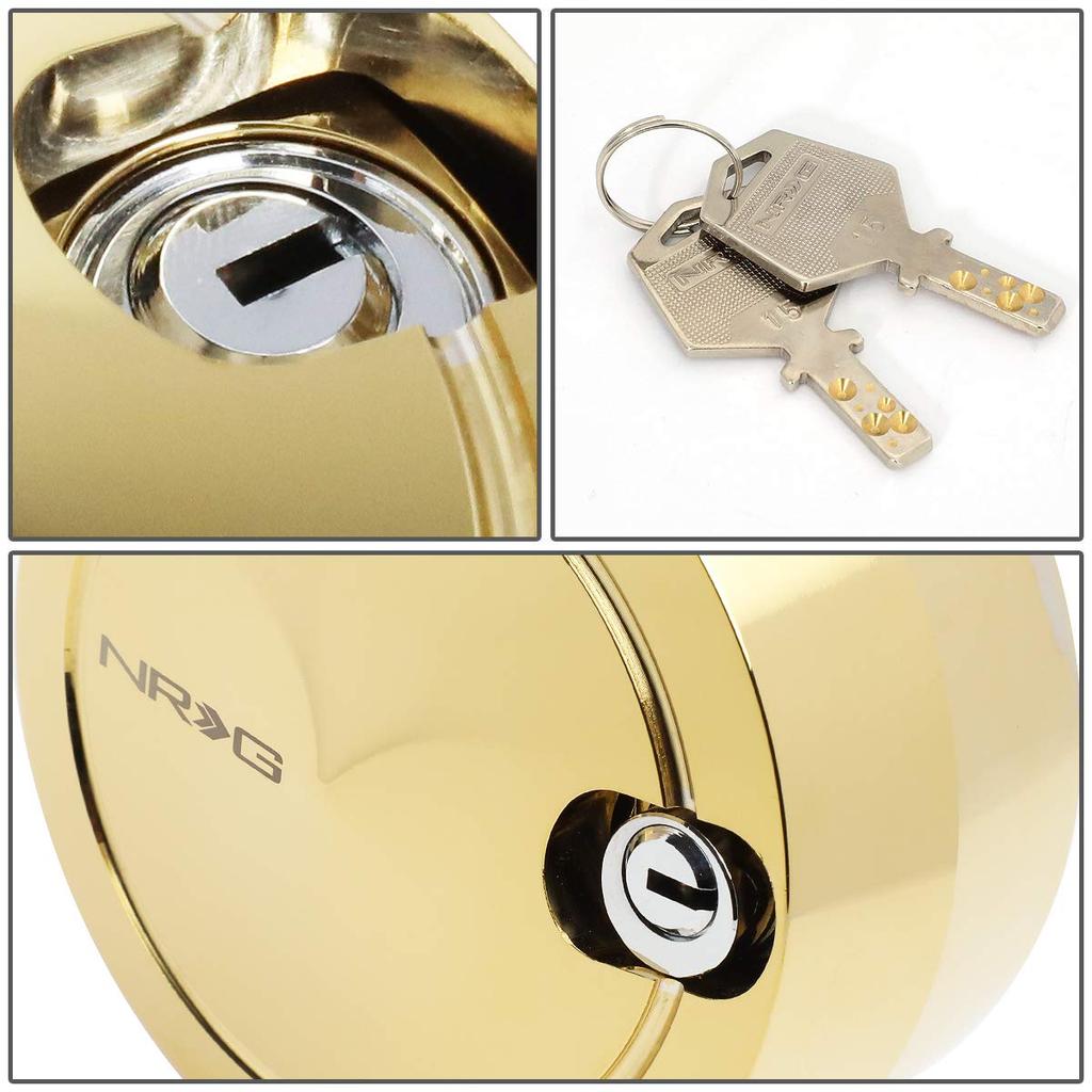 NRG Innovations Ratt Versjon 2 Hurtigkobling Kort Navadapter med Monterings Hurtig Gratis Krom Gull NRG-SRK-201C-GD Bolter, Lås, Spinn,