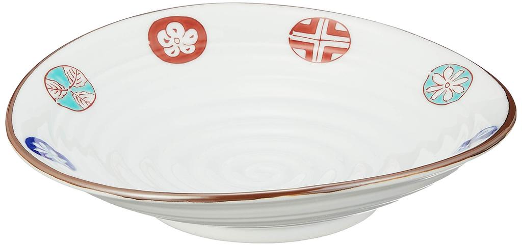 Arita Ware Takeken Kiln Dyed Brocade Round Pattern Oval Side Plate Set 52437