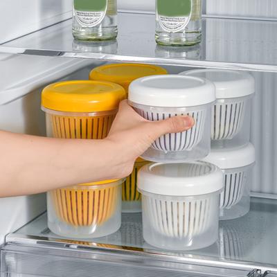 Klarer Zwiebel-Ingwer-Knoblauch-Behälter mit Deckel, Abtropfschicht, starke Versiegelung, Aufbewahrungsbox für Lebensmittel, Küchenbedarf