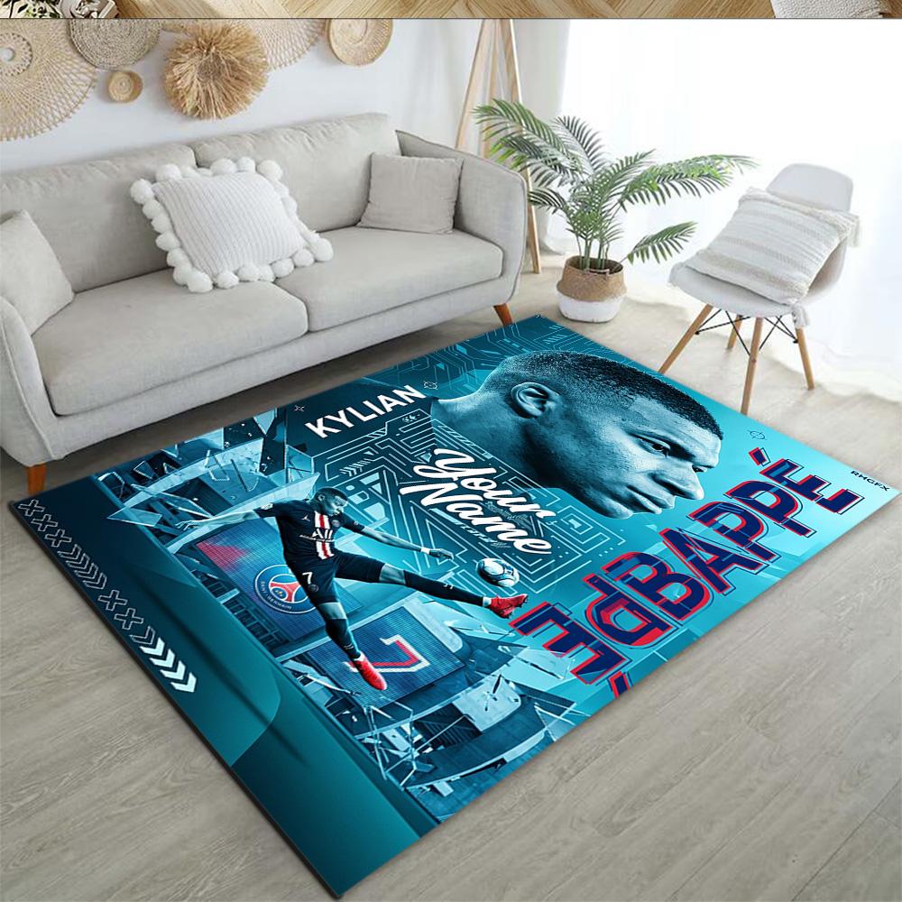 Mbappe Personalized Text Carpet Perfect For Hallway Dining Room Game Room Foyer Antislip Carpet Anime Office Decor Wedding Party Gift