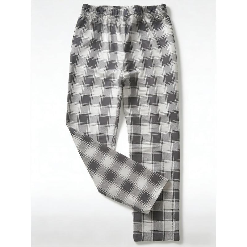 Family Matching Outfit, Comfortable Short Sleeve Tees & Classic Checkered Trousers for Spring Festival Home Wear & Outdoor Trips