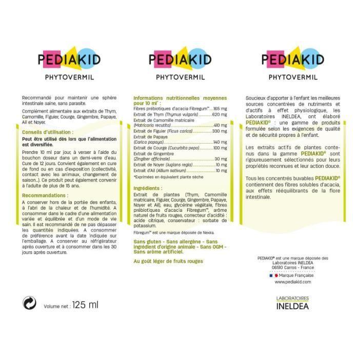 Compléments alimentaires - PEDIAKID Phytovermil 125ml