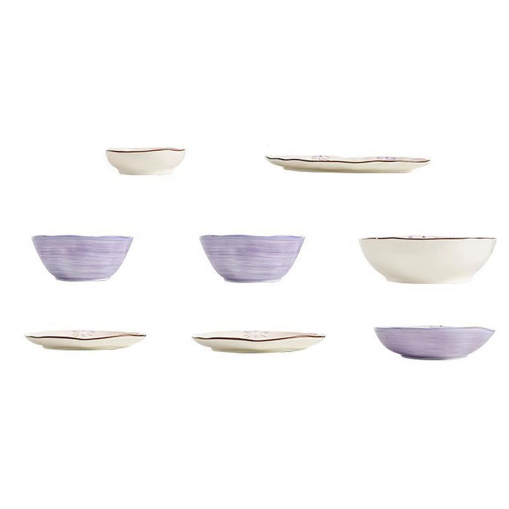 5in Beautiful Ceramic Bowl Purple Exquisite Ceramic Soup Bowls for Salad Pasta Rice Dessert