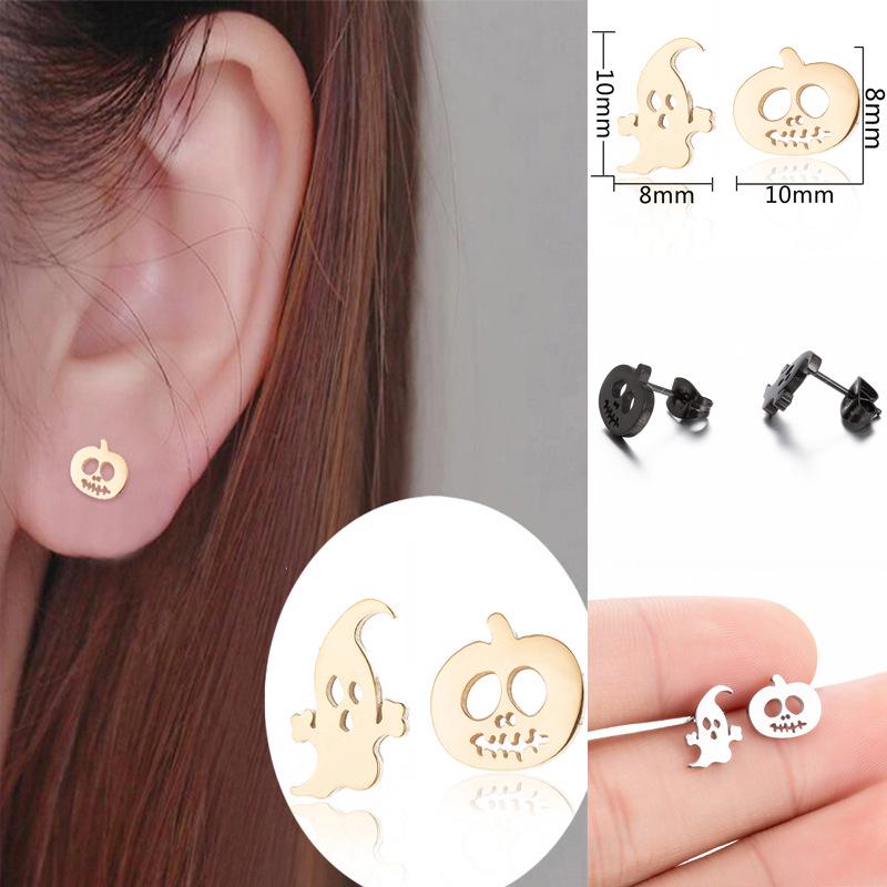Halloween Ghost Cartilage Earring: 18K Electroplated Stainless Steel, Light Luxury Jewelry