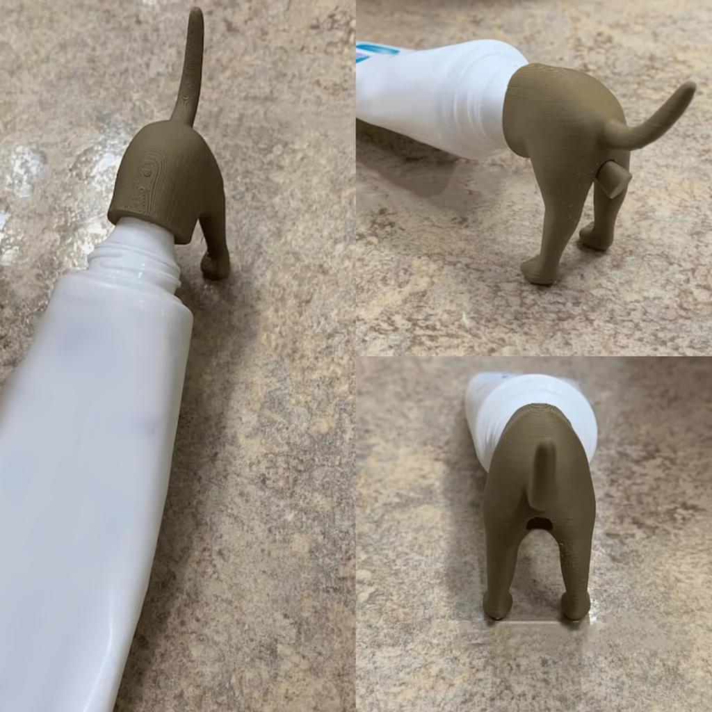 Pooping Dog Butt Toothpaste Topper Funny Pooping Dog Toothpaste Cap Toothpaste Topper Dispenser