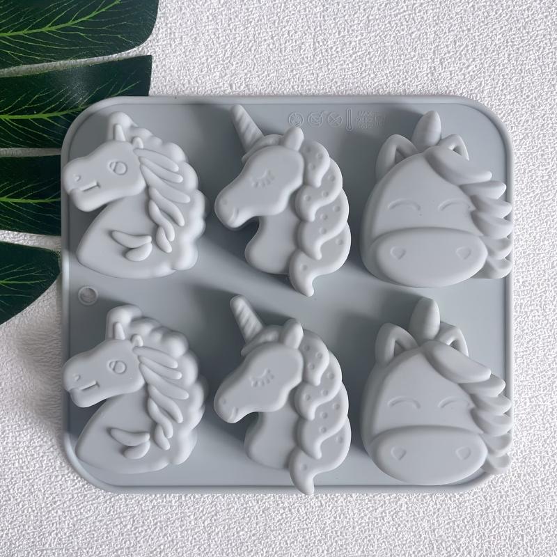 6 Cavity 3D Different Pegasus-Shaped Silicone Mold Fondant Candy Chocolate Mould Handmade Soap Ice Cube Molds Cake Decoration