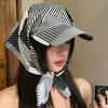 Korean Polka Dot Striped Lace-Up Cap Female Ins Blogger Summer Vacation Sunscreen Headscarf Cap Baseball Cap