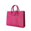 VEZFAA Nuevos Bolsos de Mano de Lujo para Mujer con Patrón de Cocodrilo de Cuero Genuino, Bolsos de Hombro de Cuero Genuino para Mujer, Bolsos de Negocios para Ordenador