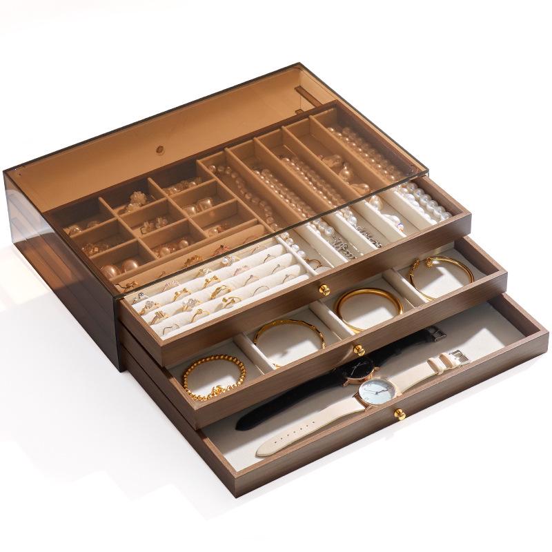 Walnut Jewelry Storage Box for Necklaces, Earrings, Bracelets, and More
