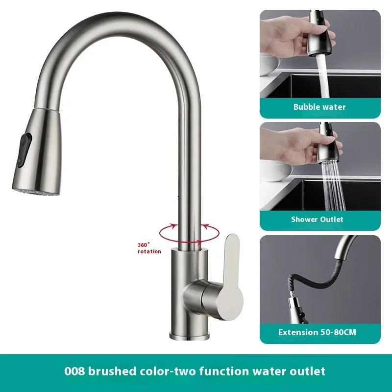 

ZEXEF Articulated Faucet 360° Swivel Pull-out Modes Single-lever Kitchen Sink Mixer Stainless Steel Spring Kitchen Accessories срібний